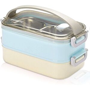 MEMKEY 2 Layers Stainless Steel Lunch Box, Portable Thermal Bento Boxes, Insulated Lunch Box, Insulated Lunch Box, Food Storage Container for School Office MEMKEY 2 Layers Stainless Steel Lunch Box, Portable Thermal Bento Boxes, Insulated Lunch Box, Insulated Lunch Box, Food Storage Container for School Office