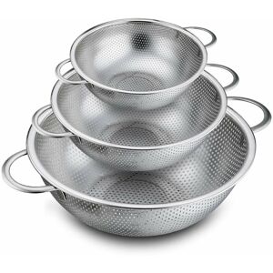 COAVAS Micro-Perforated Pasta Strainer Set of 3, Stainless Steel Strainer with Handles, Strainer for Pasta, Fruit, Rice, Vegetables, Healthy and Highly COAVAS Micro-Perforated Pasta Strainer Set of 3, Stainless Steel Strainer with Handles, Strainer for Pasta, Fruit, Rice, Vegetables, Healthy and Highly
