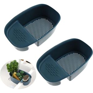 YOZHIQU Multifunctional Hanging Filtering Chef Basket - Kitchen Sink Filter Sink Trash Cans Vegetables Non-Slip Sponge Holder Drainer Soap Brush (Blue, Set YOZHIQU Multifunctional Hanging Filtering Chef Basket - Kitchen Sink Filter Sink Trash Cans Vegetables Non-Slip Sponge Holder Drainer Soap Brush (Blue, Set