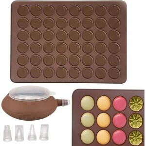 LONGZIMING "N/A" Silicone Baking Mat for Macaroons, 48 Holes, Decorating Pen, 4 Nozzles, Non-Stick Coating, BPA Free, for Macaroons and Cakes, Bread, 38 x 28 cm LONGZIMING "N/A" Silicone Baking Mat for Macaroons, 48 Holes, Decorating Pen, 4 Nozzles, Non-Stick Coating, BPA Free, for Macaroons and Cakes, Bread, 38 x 28 cm