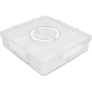Groofoo - Portable Snackle Box Container 6 Grids Snack Box Organizer Divided Serving Tray with Lid for Kitchen Fruits Candy White Groofoo - Portable Snackle Box Container 6 Grids Snack Box Organizer Divided Serving Tray with Lid for Kitchen Fruits Candy White