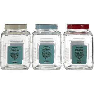 Premier Housewares - Assorted Square Clear Glass Large Storage Jar Premier Housewares - Assorted Square Clear Glass Large Storage Jar