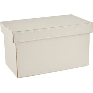 Premier Housewares - Interiors By Premier Elegant Cream Faux Leather cd Storage Box, Versatile Faux Leather Box, Lightweight cd Storage Container Premier Housewares - Interiors By Premier Elegant Cream Faux Leather cd Storage Box, Versatile Faux Leather Box, Lightweight cd Storage Container