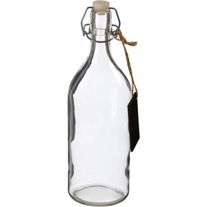 Premier Housewares - Interiors by Premier Crystal Storage Bottle With Pine Wood Lid, Personalized Clear Glassware, Transparent Drinking Bottle Premier Housewares - Interiors by Premier Crystal Storage Bottle With Pine Wood Lid, Personalized Clear Glassware, Transparent Drinking Bottle