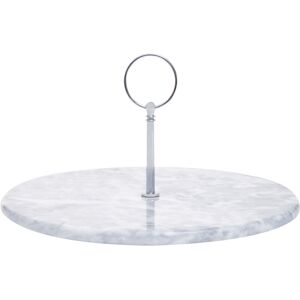 Premier Housewares - Grey Marble Cake Stand with Silver Handle Premier Housewares - Grey Marble Cake Stand with Silver Handle