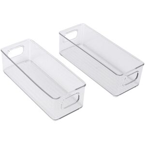 TLILY Refrigerator Organizer Bins, Clear Stackable Plastic Food Storage Rack with Handles for Pantry, Kitchen-2pcs TLILY Refrigerator Organizer Bins, Clear Stackable Plastic Food Storage Rack with Handles for Pantry, Kitchen-2pcs