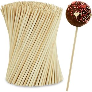 Relaxdays - Cake Pop Sticks, 400x Set, 15cm Long, Lollipop, Cotton Candyfloss, Skewer, Popsicle, Wooden, Bamboo, Natural Relaxdays - Cake Pop Sticks, 400x Set, 15cm Long, Lollipop, Cotton Candyfloss, Skewer, Popsicle, Wooden, Bamboo, Natural