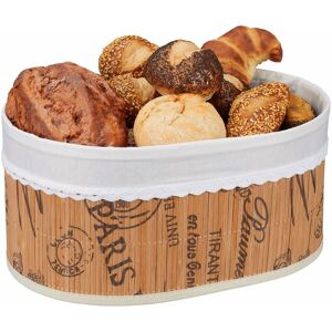 Relaxdays - Bread Basket, Paris Design, Bamboo, Removable Fabric Insert, h x w x d: 16 x 34 x 23.5 cm, Natural Relaxdays - Bread Basket, Paris Design, Bamboo, Removable Fabric Insert, h x w x d: 16 x 34 x 23.5 cm, Natural