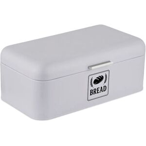 Relaxdays bread bin, bread box with lid & handle, HWD: 17x42x24 cm, bread storage, retro style, metal, grey Relaxdays bread bin, bread box with lid & handle, HWD: 17x42x24 cm, bread storage, retro style, metal, grey