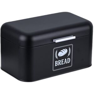 Relaxdays bread bin, bread box with lid & handle, HWD: 16.5x30x19 cm, bread storage, retro style, metal, black Relaxdays bread bin, bread box with lid & handle, HWD: 16.5x30x19 cm, bread storage, retro style, metal, black