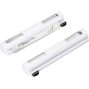 Foil cutter set of 2, hbt 5x37x8 cm, magnetic foil dispenser, cling film & aluminium foil, foil cutter, white - Relaxdays Foil cutter set of 2, hbt 5x37x8 cm, magnetic foil dispenser, cling film & aluminium foil, foil cutter, white - Relaxdays