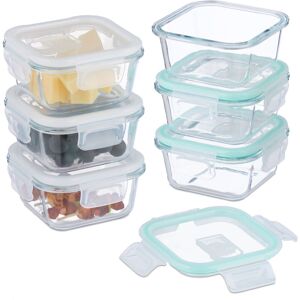 Relaxdays Glass Containers with Lid, Set of 6, 520 ml, Meal Prep, Food Storage Boxes, Plastic Lid, Airtight, Transparent Relaxdays Glass Containers with Lid, Set of 6, 520 ml, Meal Prep, Food Storage Boxes, Plastic Lid, Airtight, Transparent