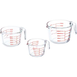 Relaxdays - Glass Measuring Jugs, Set of 3, 250 ml, 500 ml, 1 Litre, Heat Resistant, Microwave Safe, Transparent Relaxdays - Glass Measuring Jugs, Set of 3, 250 ml, 500 ml, 1 Litre, Heat Resistant, Microwave Safe, Transparent