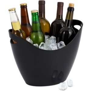Relaxdays Ice Bucket, 8 Litres, Drinks Cooler with Handles, Bottle Chiller for Wine, Champagne & Beer, Plastic, Black Relaxdays Ice Bucket, 8 Litres, Drinks Cooler with Handles, Bottle Chiller for Wine, Champagne & Beer, Plastic, Black