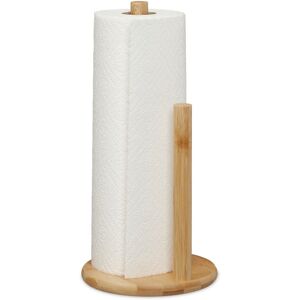 Relaxdays Paper Towel Roll Holder, Bamboo, Stainless Steel, Kitchen Rack with a Stopper, HxØ: 28x14.5 cm, Natural Relaxdays Paper Towel Roll Holder, Bamboo, Stainless Steel, Kitchen Rack with a Stopper, HxØ: 28x14.5 cm, Natural