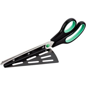 Relaxdays Pizza Scissors with Paddle - Stainless Steel, Black & Green Relaxdays Pizza Scissors with Paddle - Stainless Steel, Black & Green