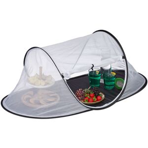 Pop-Up Mesh Cover, Food Tent, Protection against Insects & Flies, Picnic Dome, 40x107x58 cm, White/Black - Relaxdays Pop-Up Mesh Cover, Food Tent, Protection against Insects & Flies, Picnic Dome, 40x107x58 cm, White/Black - Relaxdays