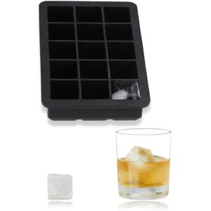 10x Ice Cube Mould Silicone, Reusable, For 2.5 cm Cubes, HxWxD: Approx. 3 x 15 x 9.5 cm, Black - Relaxdays 10x Ice Cube Mould Silicone, Reusable, For 2.5 cm Cubes, HxWxD: Approx. 3 x 15 x 9.5 cm, Black - Relaxdays