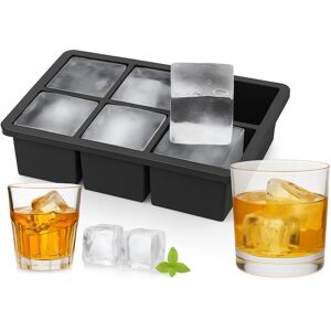 2x Ice Cube Mould Silicone, Reusable, Xxl for 5 cm Cubes, HxWxD: Approx. 5x16.5x11 cm, Black - Relaxdays 2x Ice Cube Mould Silicone, Reusable, Xxl for 5 cm Cubes, HxWxD: Approx. 5x16.5x11 cm, Black - Relaxdays