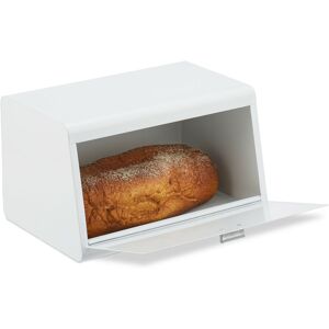 Relaxdays - Stainless Steel Bread Bin, Bread Storage Box, h x w x d: 20.5 x 34.5 x 23.5 cm, Bread Container, Metal, White Relaxdays - Stainless Steel Bread Bin, Bread Storage Box, h x w x d: 20.5 x 34.5 x 23.5 cm, Bread Container, Metal, White
