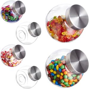 Relaxdays Storage Jars, Set of 6, 1.5 L, Containers for Sweets & Candy, Stainless Steel Lids, Pantry & Kitchen, Clear Relaxdays Storage Jars, Set of 6, 1.5 L, Containers for Sweets & Candy, Stainless Steel Lids, Pantry & Kitchen, Clear