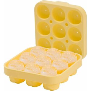 HÉLOISE Rose 9 Compartment Silicone Ice Cube Mold with Lid - Ball with Lid - bpa Free Ice Cube Tray - For Whiskey, Cocktails, Ice, Pink (Yellow) Ice Cubes HÉLOISE Rose 9 Compartment Silicone Ice Cube Mold with Lid - Ball with Lid - bpa Free Ice Cube Tray - For Whiskey, Cocktails, Ice, Pink (Yellow) Ice Cubes