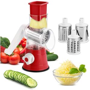 Rotary Cheese Grater 3 Drum Blades Cheese Grater Rotary Handheld Fruit Vegetable Slicer Shredde for Vegetables Carrots Nuts (Red) Rotary Cheese Grater 3 Drum Blades Cheese Grater Rotary Handheld Fruit Vegetable Slicer Shredde for Vegetables Carrots Nuts (Red)