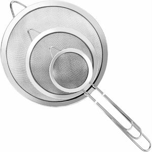 ROSE Set of 3 Extra Fine Mesh Strainers with Handle, for Kitchen Food Flour Cooking ROSE Set of 3 Extra Fine Mesh Strainers with Handle, for Kitchen Food Flour Cooking