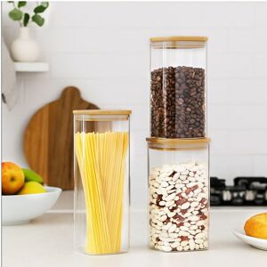 Set of 3 Large Glass Storage Jars with Lids Airtight (1600ml) Spaghetti Pasta Storage Container Kitchen Containers Clear Food Storage containers for Set of 3 Large Glass Storage Jars with Lids Airtight (1600ml) Spaghetti Pasta Storage Container Kitchen Containers Clear Food Storage containers for