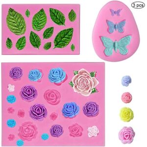 Longziming - Silicone Cake Molds for Fondant 3D Flower Leaf Butterflies Baking Mold Pastry Tools diy Candy Muffin Jelly Chocolate Molds 3pcs Longziming - Silicone Cake Molds for Fondant 3D Flower Leaf Butterflies Baking Mold Pastry Tools diy Candy Muffin Jelly Chocolate Molds 3pcs