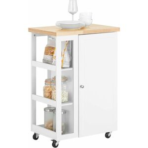 Kitchen Storage Serving Trolley Cart with 3-tier Side Rack FKW75-WN - Sobuy Kitchen Storage Serving Trolley Cart with 3-tier Side Rack FKW75-WN - Sobuy