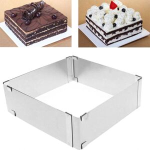 Coavas - Stainless Steel Cake Ring Square Mousse Mold Ring Cutter Adjustable 10cm to 18cm Coavas - Stainless Steel Cake Ring Square Mousse Mold Ring Cutter Adjustable 10cm to 18cm