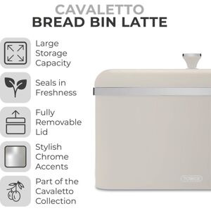 Tower Cavaletto Bread Bin - Carbon Steel - Latte Tower Cavaletto Bread Bin - Carbon Steel - Latte