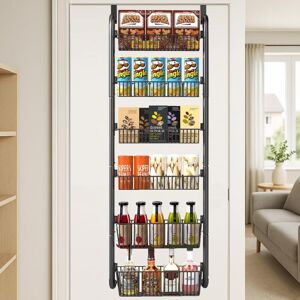 Youyijia 6-Tier Over Door Pantry Organizer Heavy-Duty Metal Hanging Spice Rack for Kitchen Adjustable Shelves for Spices Cans Snacks Space-Saving Youyijia 6-Tier Over Door Pantry Organizer Heavy-Duty Metal Hanging Spice Rack for Kitchen Adjustable Shelves for Spices Cans Snacks Space-Saving
