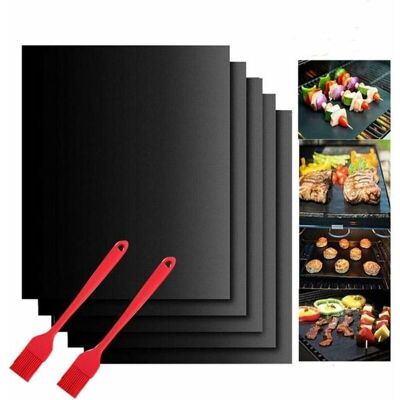 ODIPIE Barbecue Baking Mat, 5 Pcs Barbecue Mat Set-40x33cm, Reusable Baking Sheet, Teflon Sheet, for Gas, Electric and Charcoal Barbecue (40x33 cm) ODIPIE Barbecue Baking Mat, 5 Pcs Barbecue Mat Set-40x33cm, Reusable Baking Sheet, Teflon Sheet, for Gas, Electric and Charcoal Barbecue (40x33 cm)
