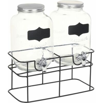 Beverage Dispensers 2 pcs with Stand 2 x 4 l Glass Vidaxl Beverage Dispensers 2 pcs with Stand 2 x 4 l Glass Vidaxl