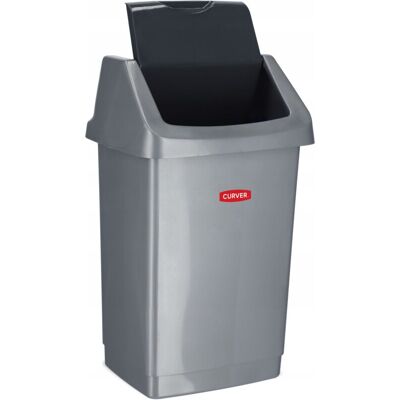 Curver 50L Graphite Waste Bin - Durable, Swivel Lid Curver 50L Graphite Waste Bin - Durable, Swivel Lid