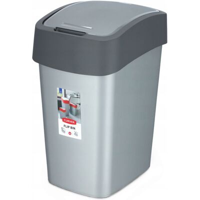 Curver Flip Bin 25L Waste Container, Graphite Curver Flip Bin 25L Waste Container, Graphite