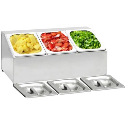 Gastronorm Container Holder with 3 gn 1/6 Pan Stainless Steel Vidaxl Gastronorm Container Holder with 3 gn 1/6 Pan Stainless Steel Vidaxl