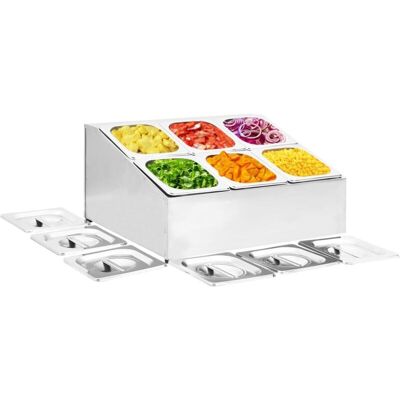 Gastronorm Container Holder with 6 gn 1/6 Pan Stainless Steel Vidaxl Gastronorm Container Holder with 6 gn 1/6 Pan Stainless Steel Vidaxl