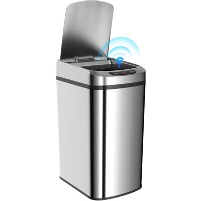 HOMCOM 12L Sensor Bin, Automatic Touchless Motion Sensor Kitchen Bin, Silver HOMCOM 12L Sensor Bin, Automatic Touchless Motion Sensor Kitchen Bin, Silver