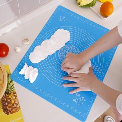 SIOKS Silicone Baking Mat, Silicone Baking Mat, Non-slip Baking Mat, Rolling Mat, Work Mat Measuring 50 X 40 Cm For Pizza Dough, Bpa-free (blue) - Fei Yu SIOKS Silicone Baking Mat, Silicone Baking Mat, Non-slip Baking Mat, Rolling Mat, Work Mat Measuring 50 X 40 Cm For Pizza Dough, Bpa-free (blue) - Fei Yu