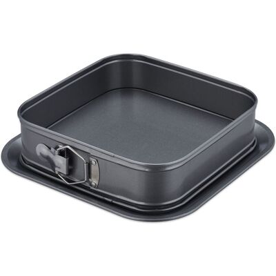 RELAXDAYS 2 X Square Springform Pans, 24 X 24 Cm, With Leak-proof Edge, Steel, Non-stick Baking Tins, Cake Tins, Anthracite RELAXDAYS 2 X Square Springform Pans, 24 X 24 Cm, With Leak-proof Edge, Steel, Non-stick Baking Tins, Cake Tins, Anthracite