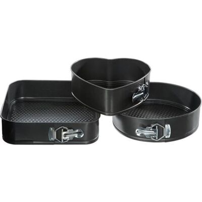 SIOKS Baking Tins In Different Shapes - 3 Black Springform Pans SIOKS Baking Tins In Different Shapes - 3 Black Springform Pans