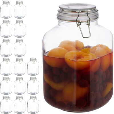 Relaxdays 16 x Storage Jars - 3L, Hermetic, Glass, Kitchen Relaxdays 16 x Storage Jars - 3L, Hermetic, Glass, Kitchen