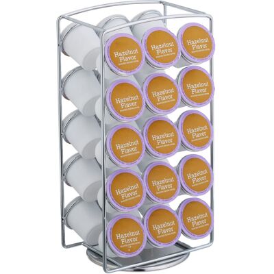 Coffee Capsule Holder Compatible with Keurig K-Cups, for 30 Pods, hwd: 30.5 x 16 x 12.5 cm, Iron Stand, White - Relaxdays Coffee Capsule Holder Compatible with Keurig K-Cups, for 30 Pods, hwd: 30.5 x 16 x 12.5 cm, Iron Stand, White - Relaxdays