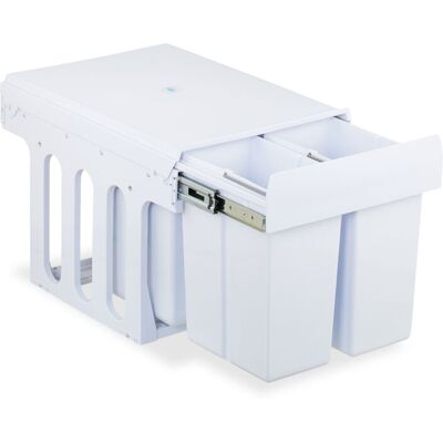 Relaxdays White Kitchen Trash Bin - 4 Compartments, 8L Each Relaxdays White Kitchen Trash Bin - 4 Compartments, 8L Each