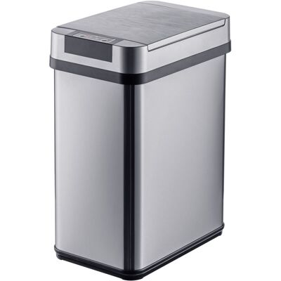 Relaxdays sensor bin, 12 litres, automatic lid, bin bag holder, stainless steel, kitchen, silver Relaxdays sensor bin, 12 litres, automatic lid, bin bag holder, stainless steel, kitchen, silver