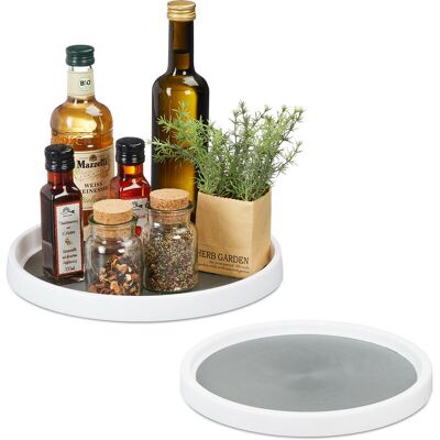 Relaxdays White 2-piece Turntable Kitchen Organizer - Kitchen Storage Relaxdays White 2-piece Turntable Kitchen Organizer - Kitchen Storage