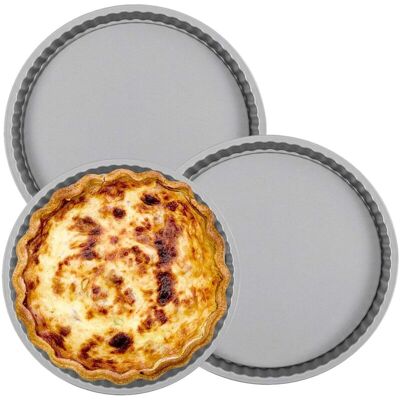 STORM TRADING GROUP 1 x Round Quiche Flan Tin (23.5cm) With Non-Stick Coating & Exceptional Release STORM TRADING GROUP 1 x Round Quiche Flan Tin (23.5cm) With Non-Stick Coating & Exceptional Release